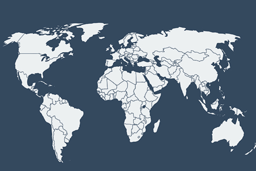 Wereldkaarten on demand geprint als wanddecoratie
