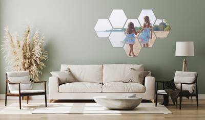 Photo over several hexagons