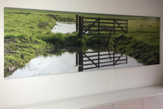 The professional lab photo enlargement glued behind crystal clear acrylic is an ornament for any interior.