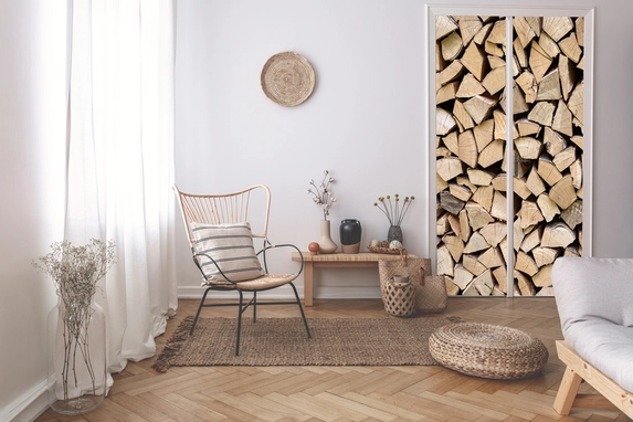 Door sticker wood structure from the beautiful Photo Gift image bank.