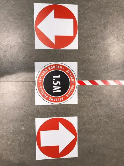 Floor stickers, useful for example as signage.