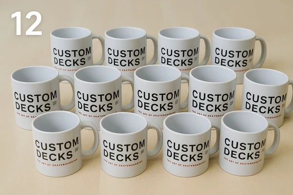 We sell mugs in quantities of at least 12, at a competitive price.