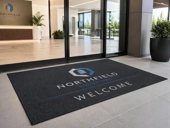Printed doormat with logo for business entrances