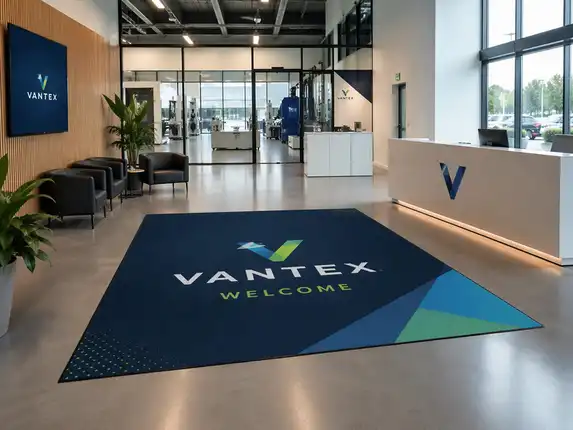 Large logo mat for entrances – durable and professional.