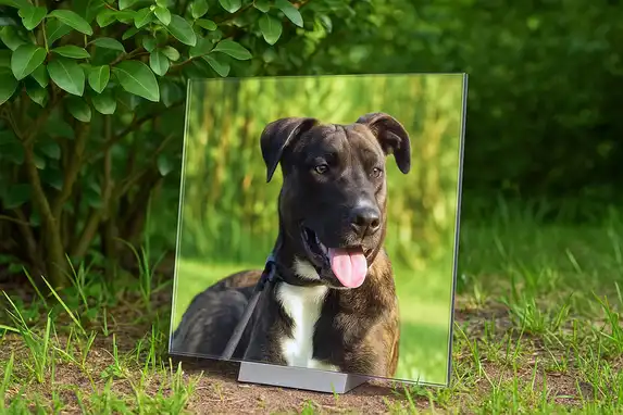 Your favorite pet in plexibond is a beautiful photo gift, photo between 3mm acrylic and 3mm dibond