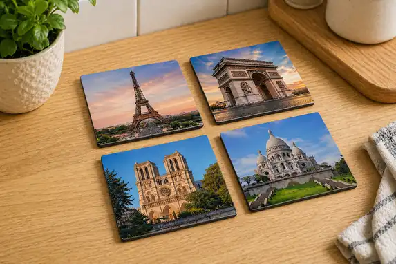 Photo coasters as a memento of a lovely city trip, also nice!