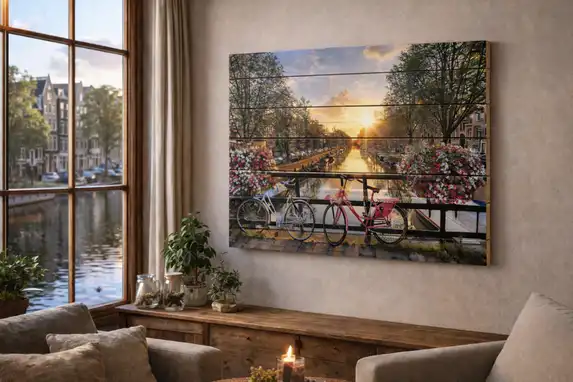 Photo printed on ayous wood is always knot-free.