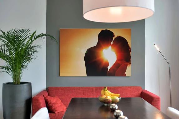 Photo on canvas as a Valentine's gift to celebrate love on canvas.