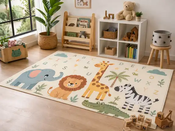 Printed play mat for children – soft, colorful and easy to clean.