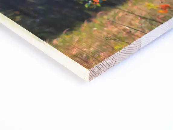 Sprucewood photo from the side, a beautiful natural product.