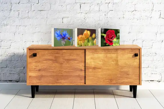 Wooden photo blocks in photo series, beautiful in any interior.