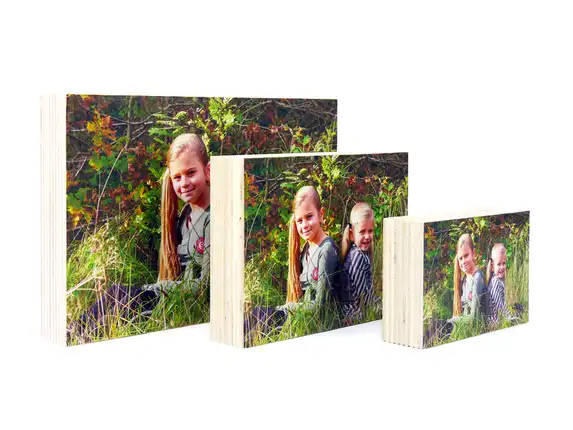 Wooden photo blocks are great as a photo gift.