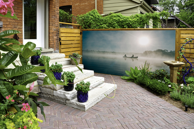 The large format outdoor canvas will be delivered by appointment with our own driver.